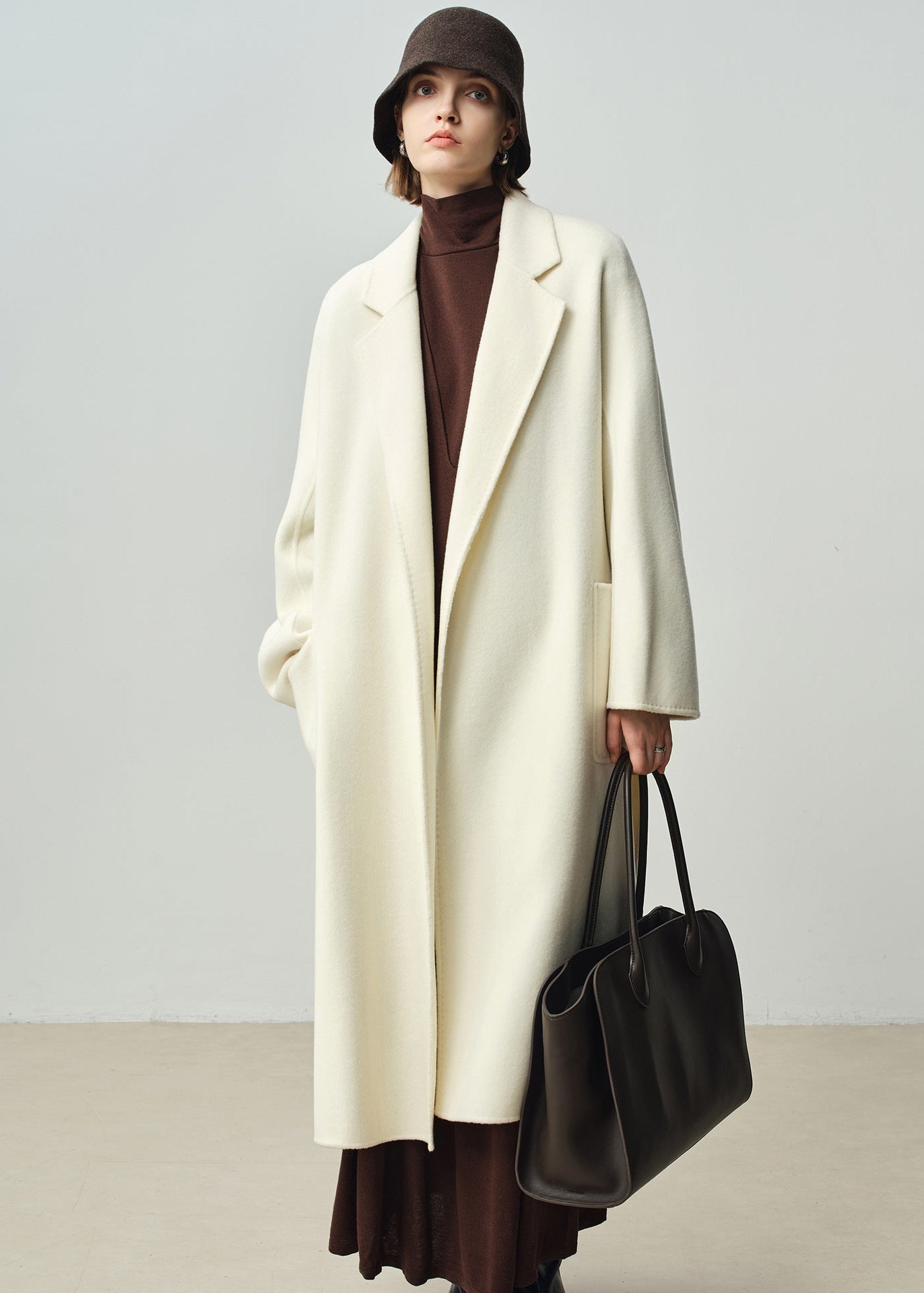 Relaxed Double-Faced Wool & Cashmere Wrap Coat
