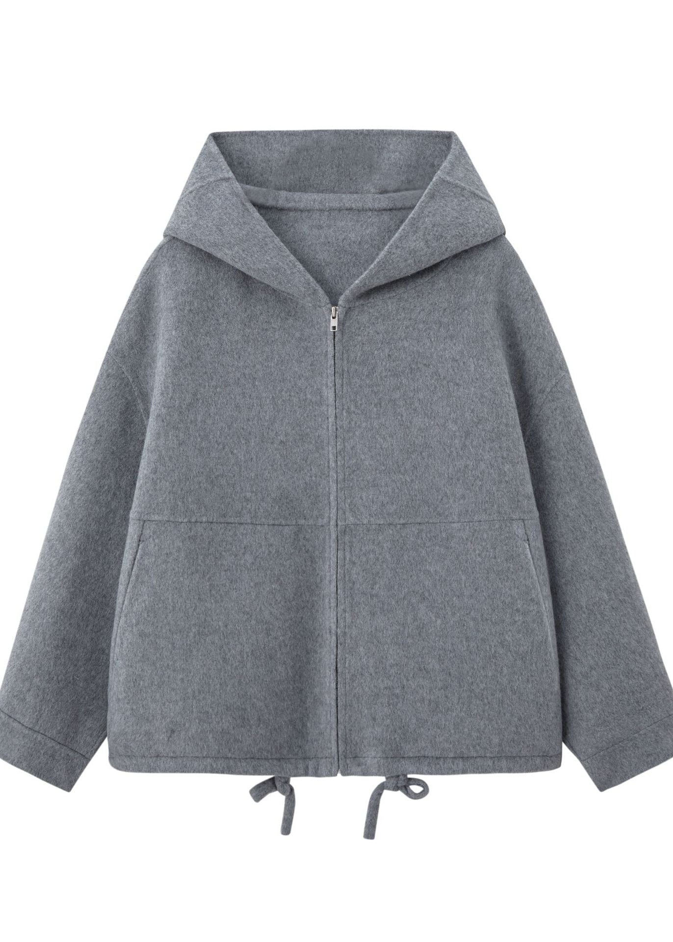 Women’s Double-Sided Wool Hooded Pullover – Mulberry Silk