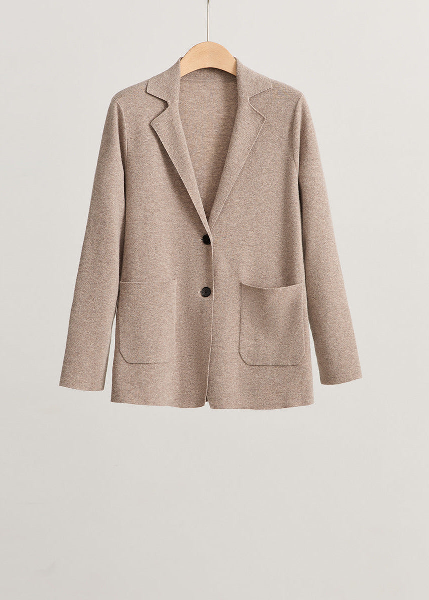 Women’s Wool Cardigan Coat – Simple, Warm, Solid Color