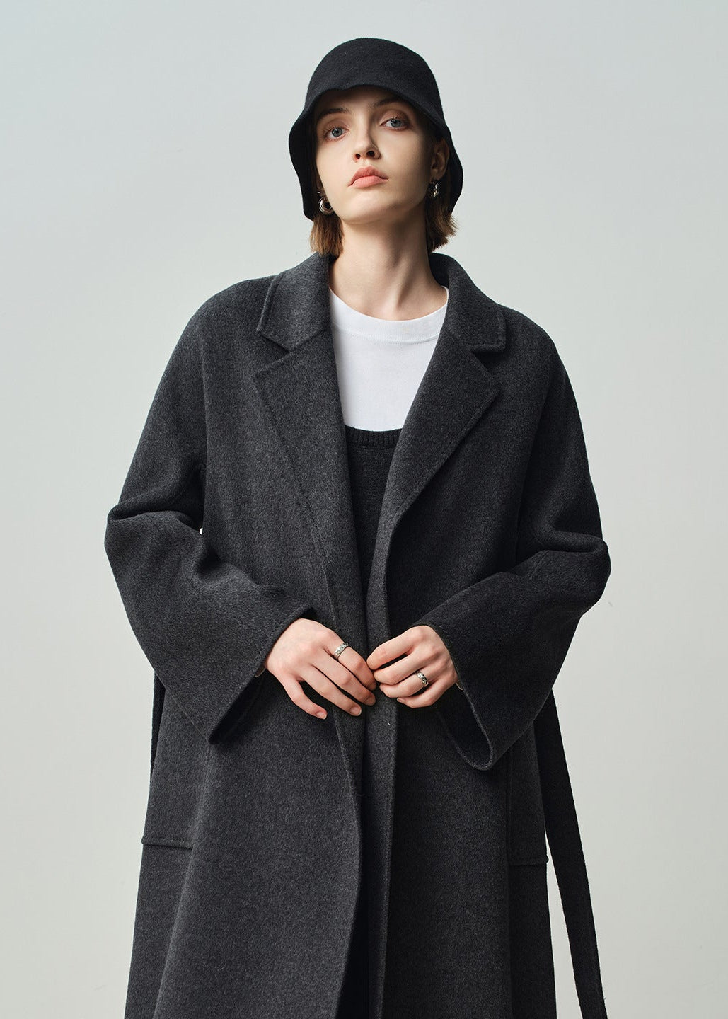 Relaxed Double-Faced Wool & Cashmere Wrap Coat