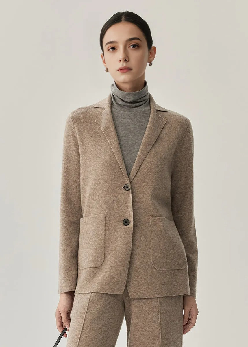 Women’s Wool Cardigan Coat – Simple, Warm, Solid Color