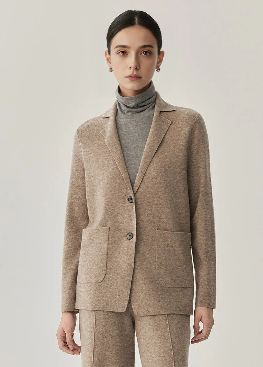 Women’s Wool Cardigan Coat – Simple, Warm, Solid Color