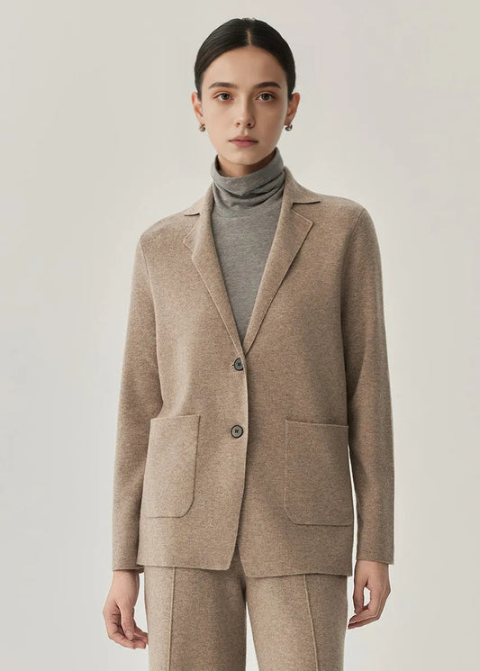 Women’s Wool Cardigan Coat – Simple, Warm, Solid Color