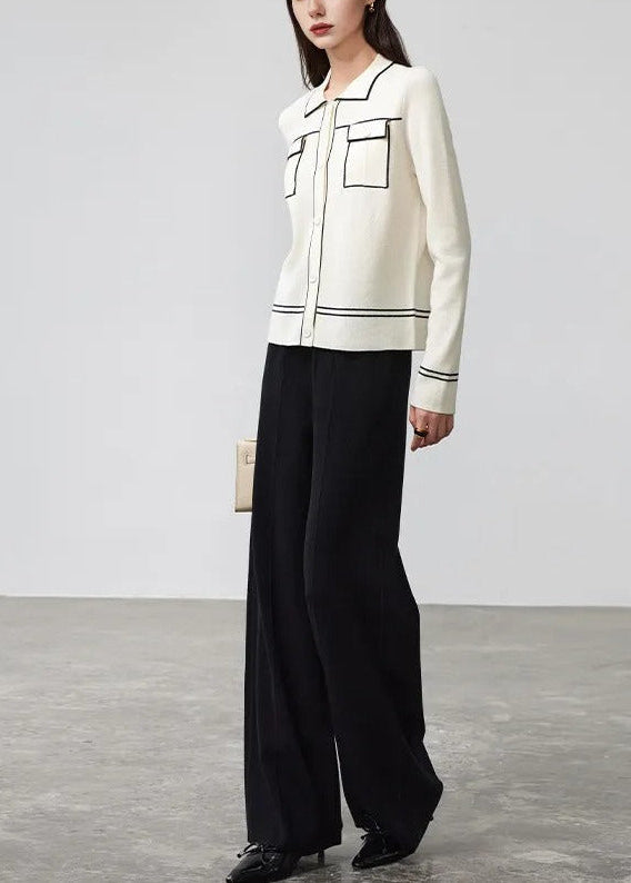 Machine-Washable Wool Blend Wide-Leg Pants