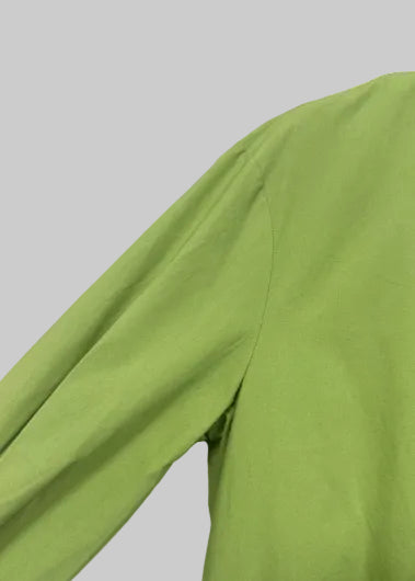 100% Cotton Belted Midi Shirt Dress – Green