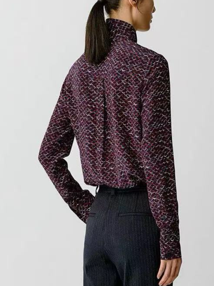 Elegant Old Money Style | 100% Silk Crepe de Chine Scarf-Tie Blouse