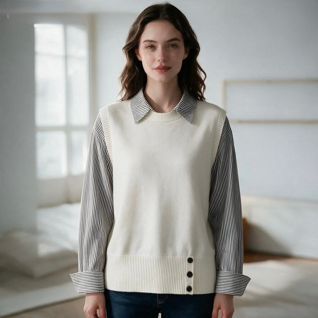 Layered-Look Sweater FF12679